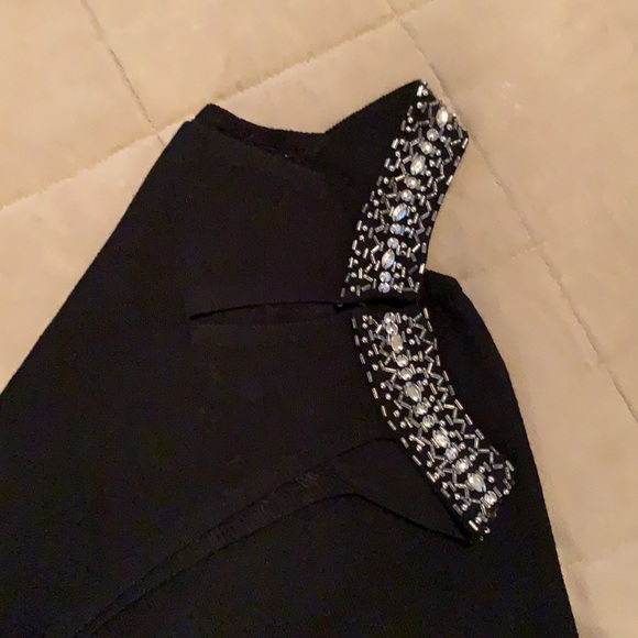 Black Sweater Tank w/ Beaded Jewelled Neckline - Picture 6 of 6